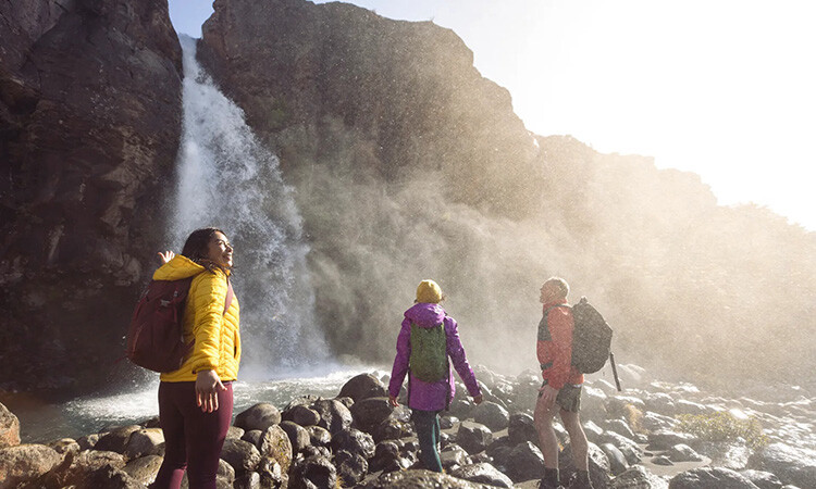 A group of hikers with their hiking backpack