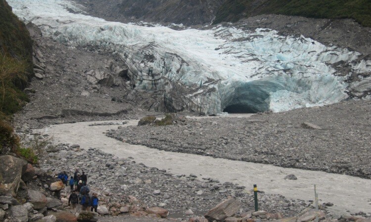 A few hikers exploring Fox Glacier at Westland Tai Poutini National Park