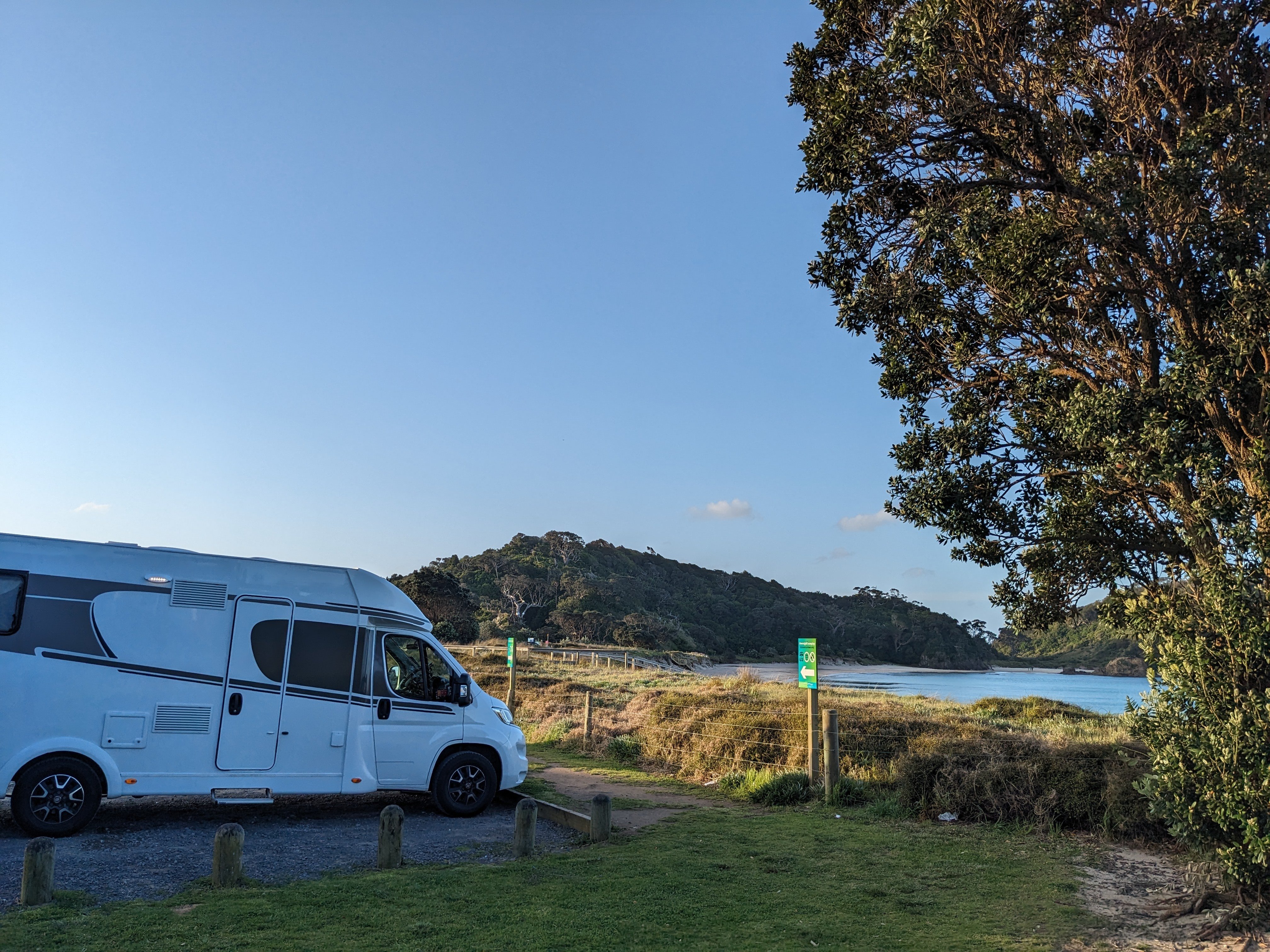 Wilderness motorhome by Matapouri beach freedom camping spot