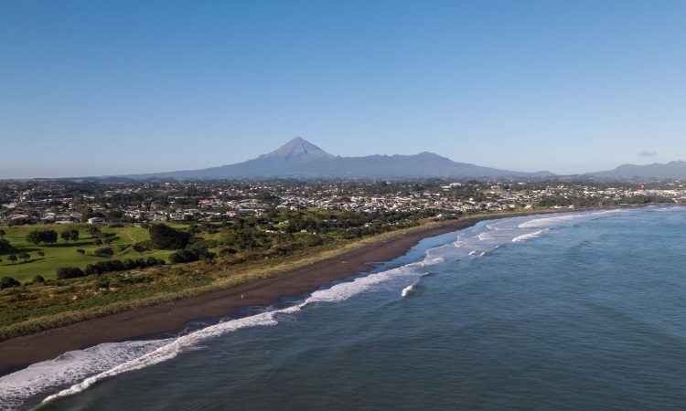 Mountain to sea Coastline New Plymouth in Taranaki region