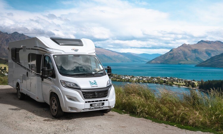 A Wilderness motorhome parked up with a scenic view