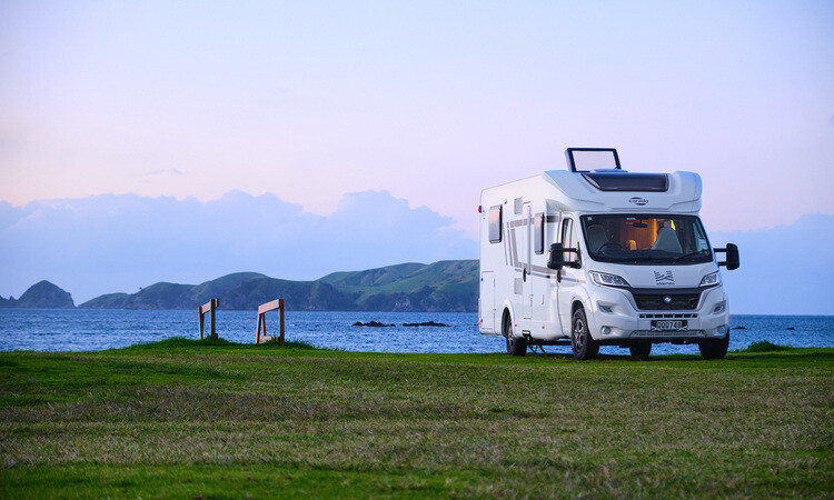 A Wilderness motorhome parked up by the sea