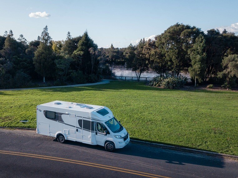 A motorhome parked up in Rotorua