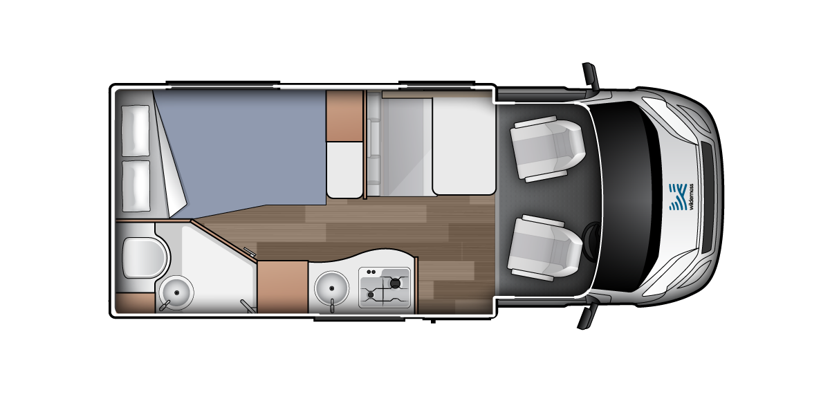 2 Berth Campervan and Motorhome Hire | Wilderness Motorhomes - Interior #1