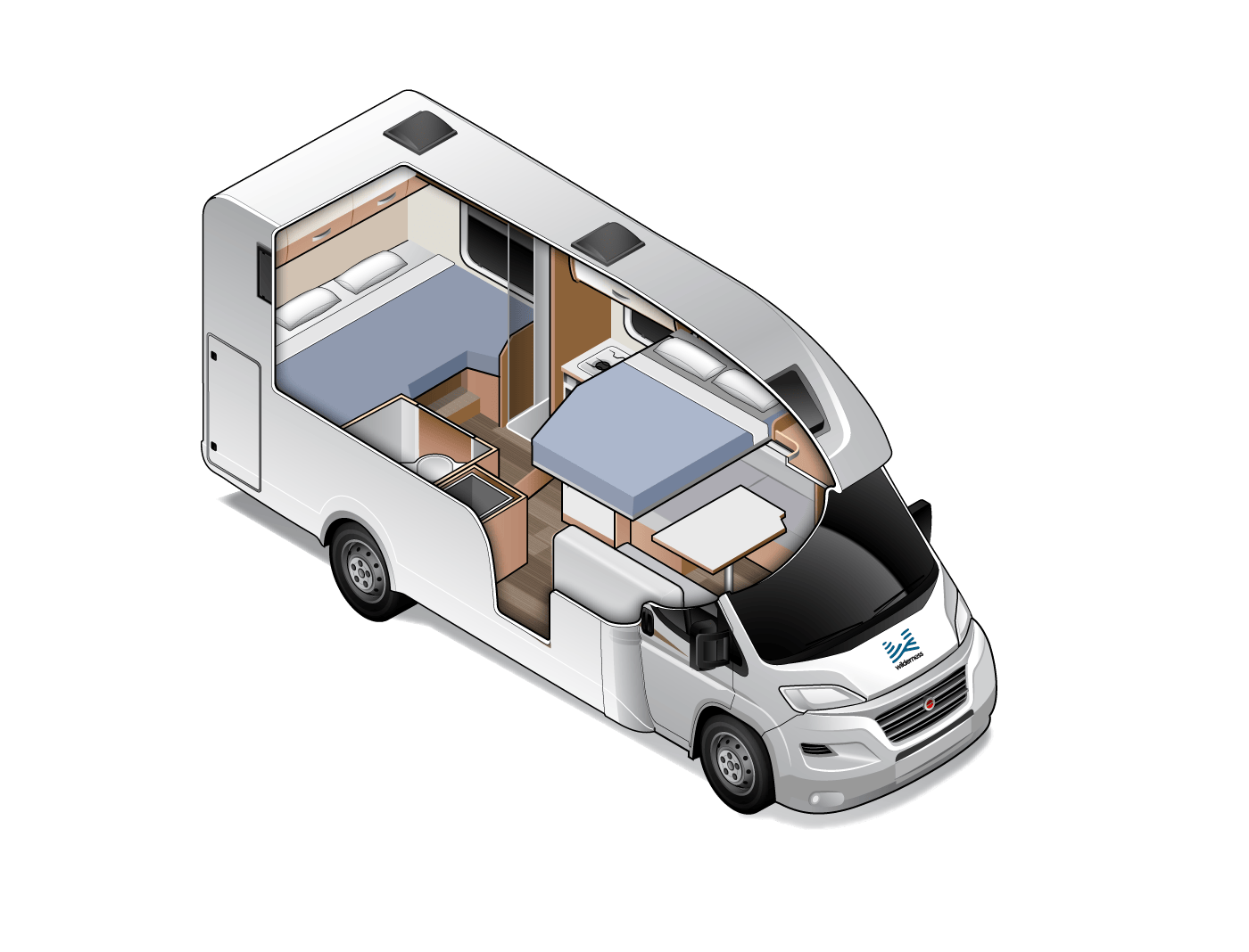 King/Twin for 4 — Campervan for Four | Wilderness Motorhomes - Interior #4