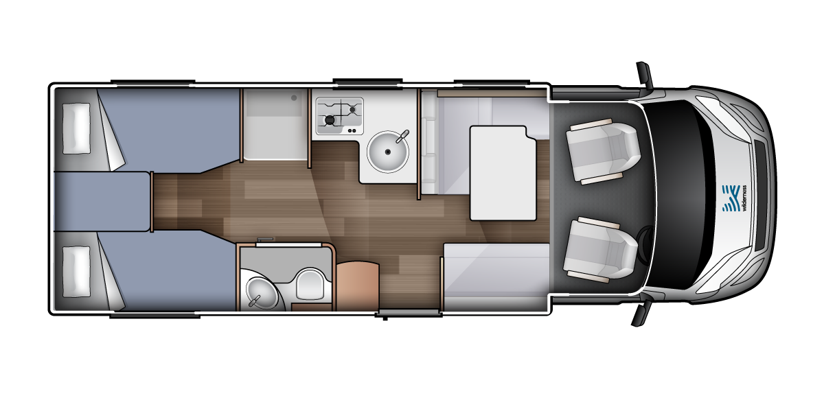 King/Twin for 4 — Campervan for Four | Wilderness Motorhomes - Interior #1